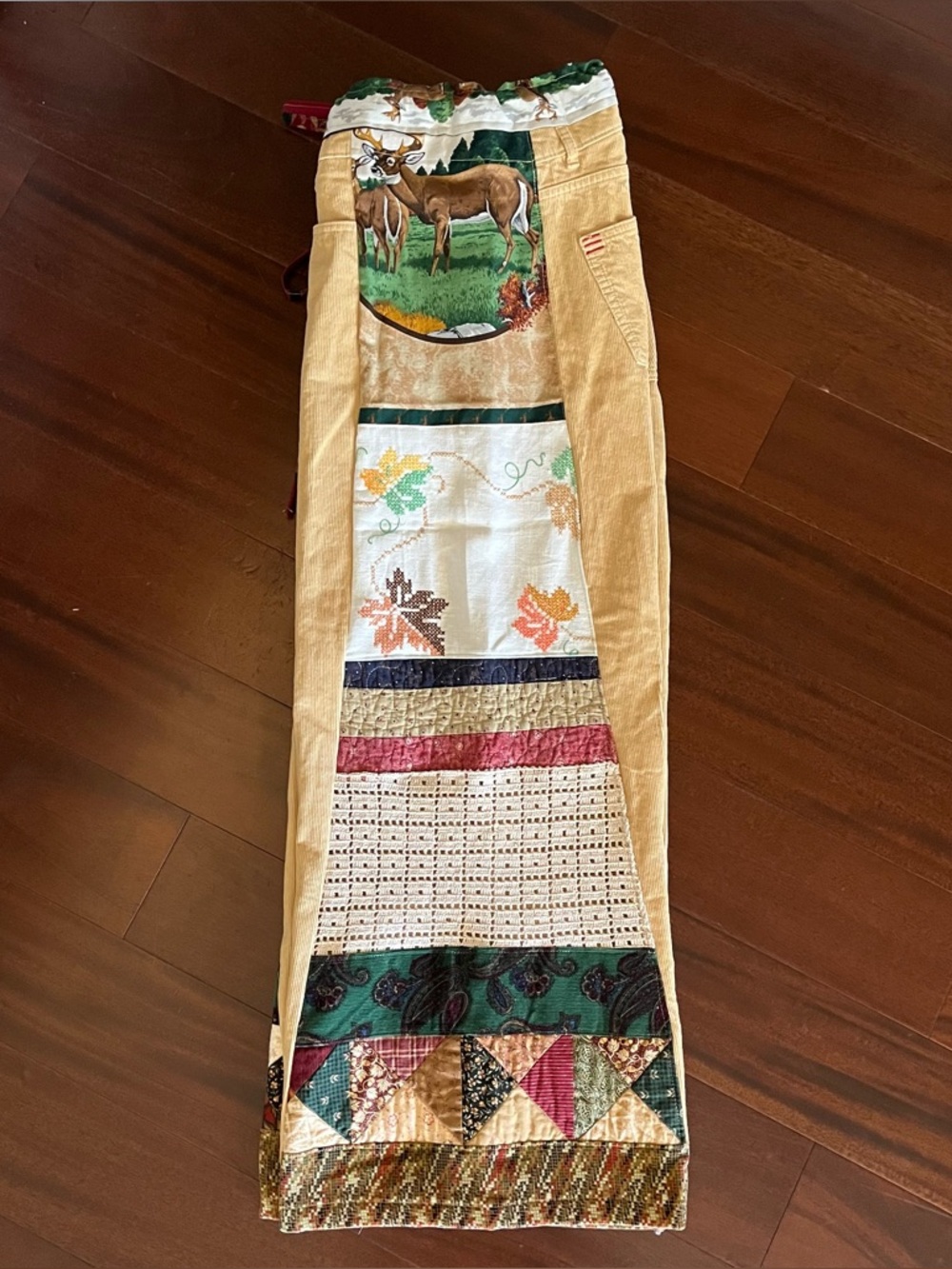 Mountain Girl deer heart gold band quilt patchwork pants Phish tour heady PLUR - Picture 7 of 12